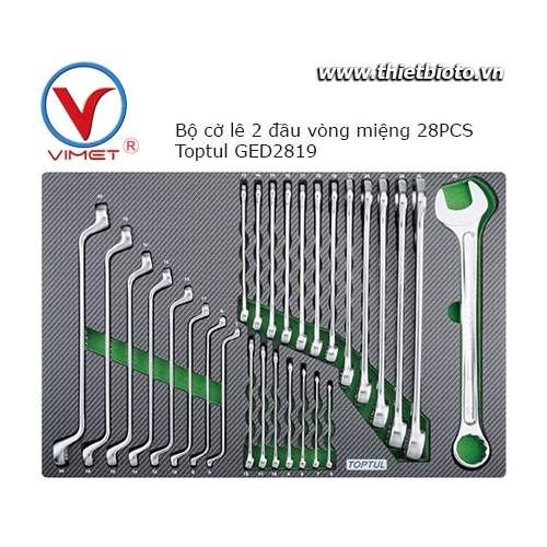Bộ cờ lê 2 đầu vòng miệng 28 chi tiết Toptul GED2819