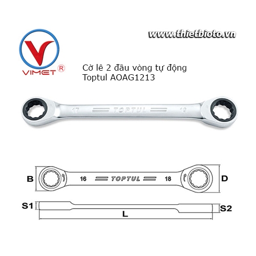 Cờ lê 2 đầu vòng tự động Toptul AOAG1213