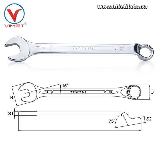 Cờ lê vòng miệng 20mm Toptul AAEN2020