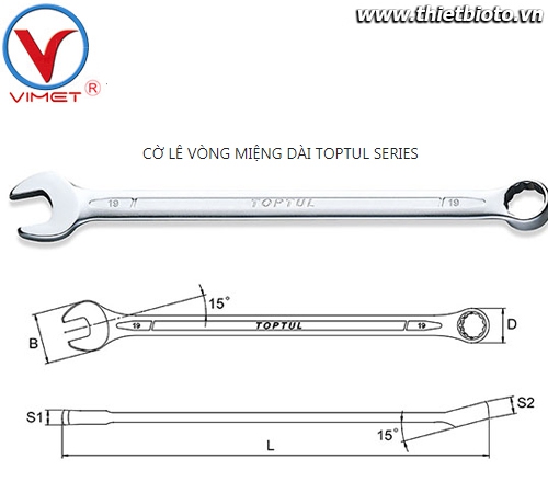 Cờ lê vòng miệng dài 14mm TOPTUL AAEL1414