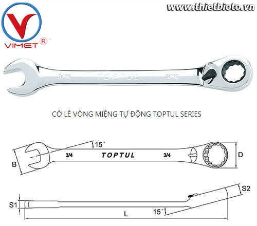 Cờ lê vòng miệng tự động 3/4 TOPTUL ADAA2424