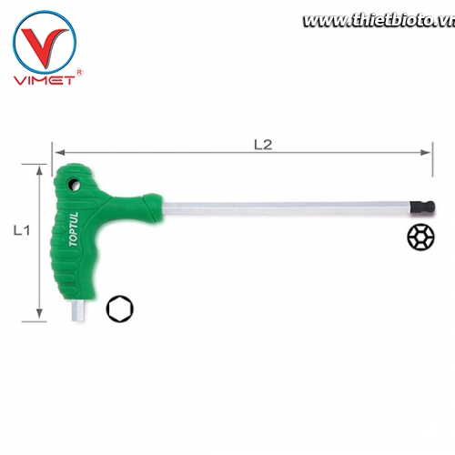 Lục giác L 1 đầu bi TOPTUL AGCA0828