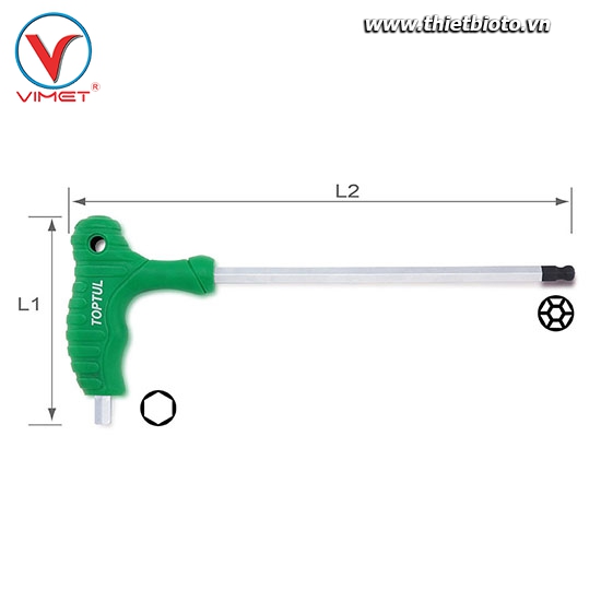 Lục giác L 1 đầu bi TOPTUL AGCA1028
