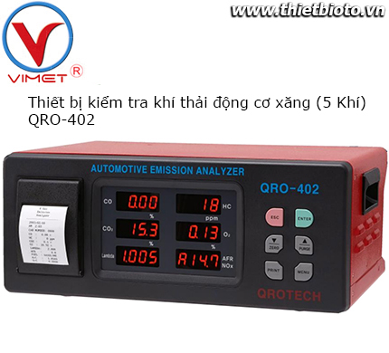 Thiết bị kiểm tra khí thải động cơ xăng Qrotech QRO-402 5 khí