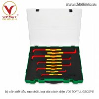 Bộ cần xiết đầu sao chữ L loại dài cách điện VDE TOPTUL GZC0911