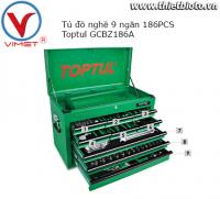 Tủ đồ nghề 9 ngăn 186 chi tiết Toptul GCBZ186A