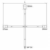 Tuýp chữ thập mở bánh xe Toptul AEAL2401