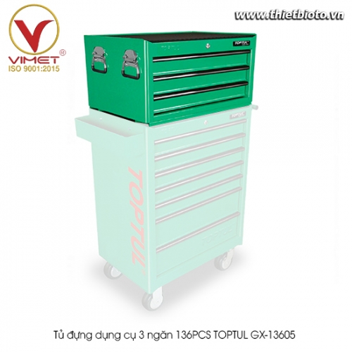 Tủ đựng dụng cụ 3 ngăn 136PCS TOPTUL GX-13605(W/3)